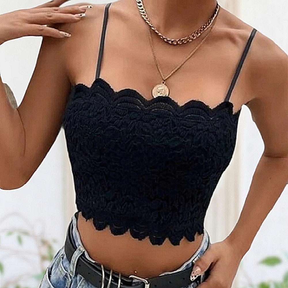LACE CAMISOLE CROP TOP